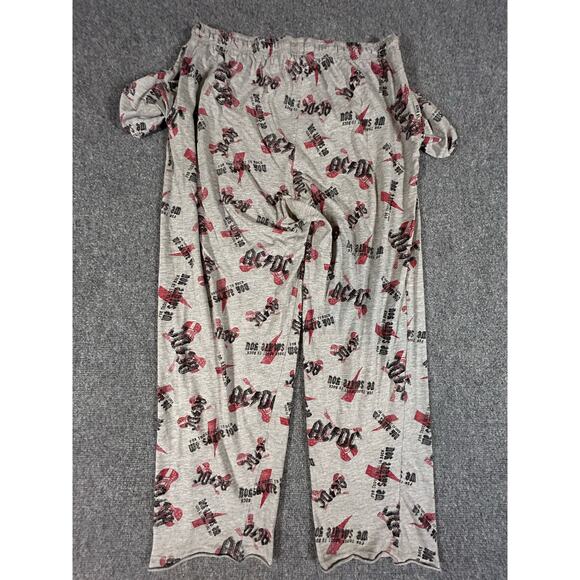 VTG AC/DC For Those About To Rock We Salute You Pajama Pants All Over Print Gray - Picture 2 of 6